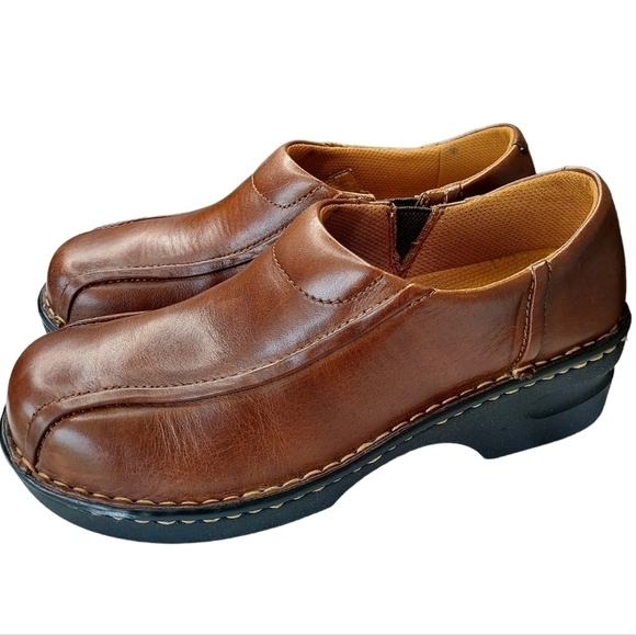 Eastland Tracie Womens Brown Leather Slip On Clog Shoe Size 10 Y2K 90 Academia - Picture 1 of 12